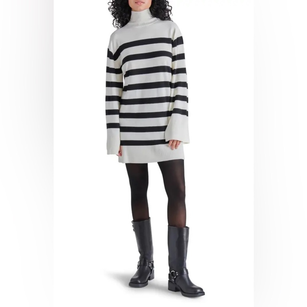 Steve Madden Gretta Turtleneck Long Sleeve Sweater Mini Dress